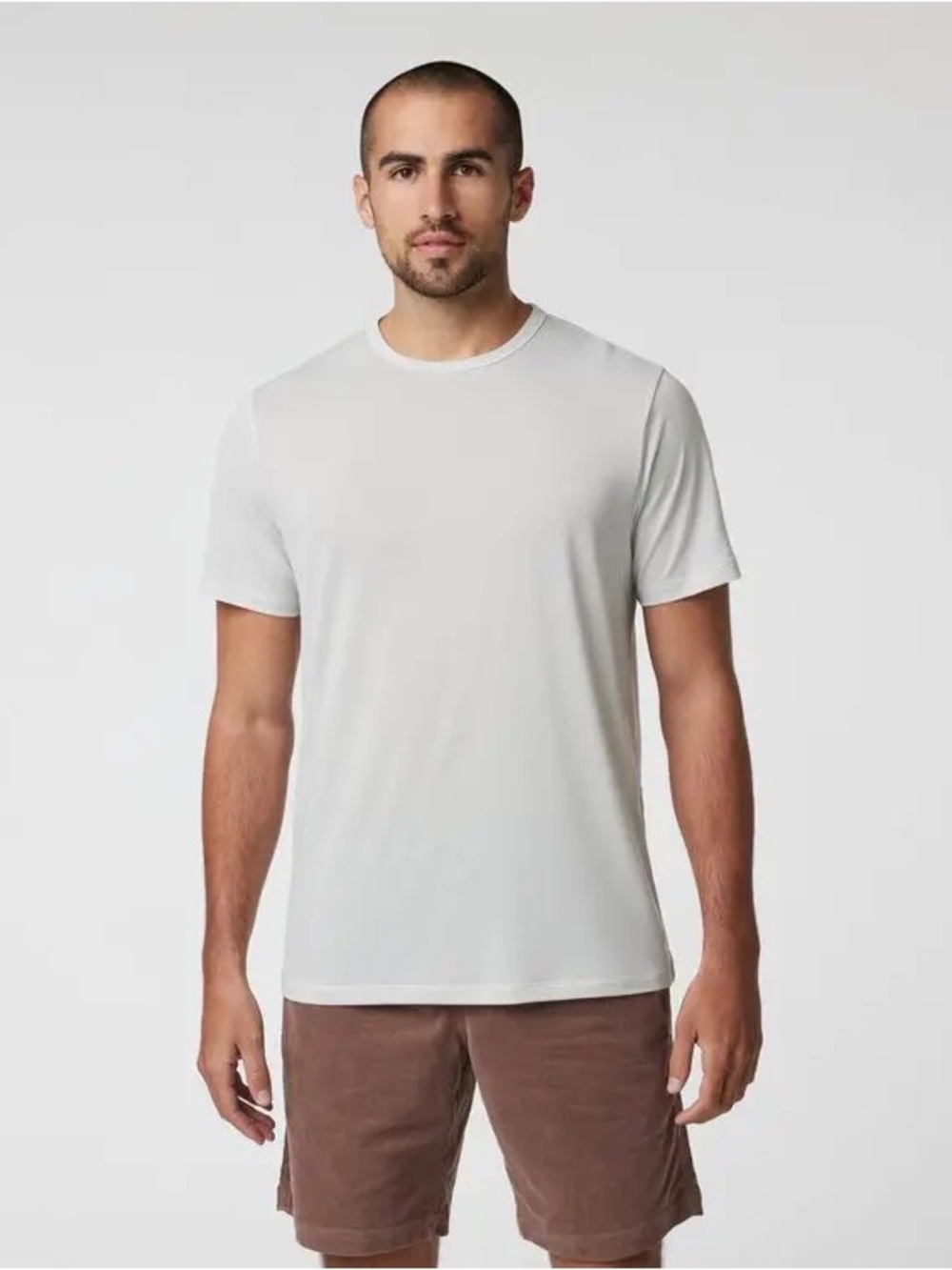 Vuori /// Men’s Mariana Stripe Tee / Light Gray - Size Large *NEW*